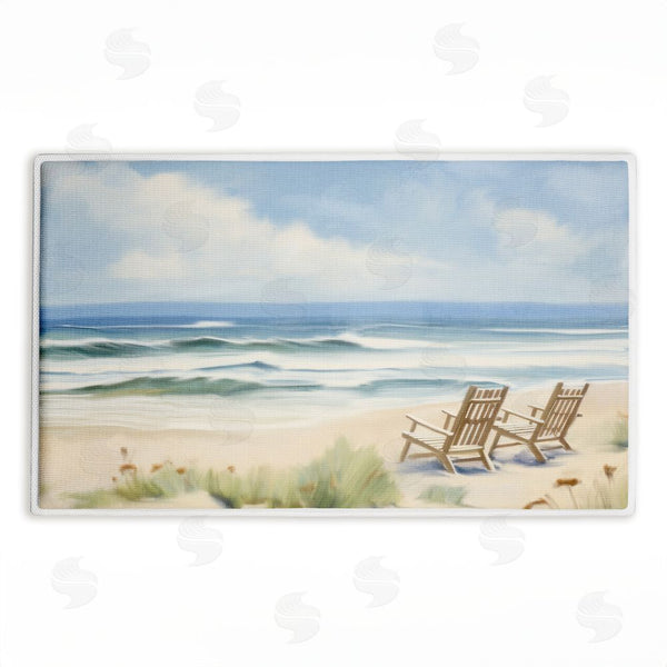 stupell industries Kim Allen | Chair View on Serene Beach Plush Bath Mat