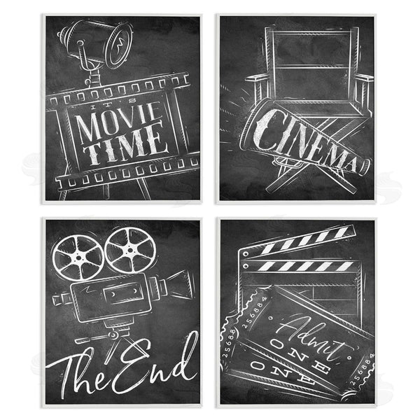 Stupell Industries Kim Allen | Chalkboard Movie Theater Phrases Wall Art