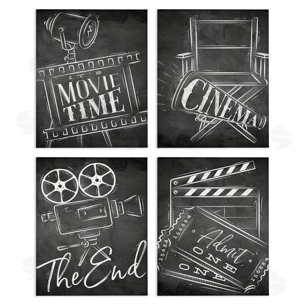 stupell industries Kim Allen | Chalkboard Movie Theater Phrases Wall Art