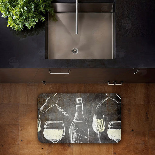 Stupell Industries Kim Allen | Chalkboard Style Wine Anti-Fatigue Mat