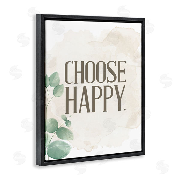 Stupell Industries Kim Allen | Choose Happy Green Leaves Neutral Wall Art