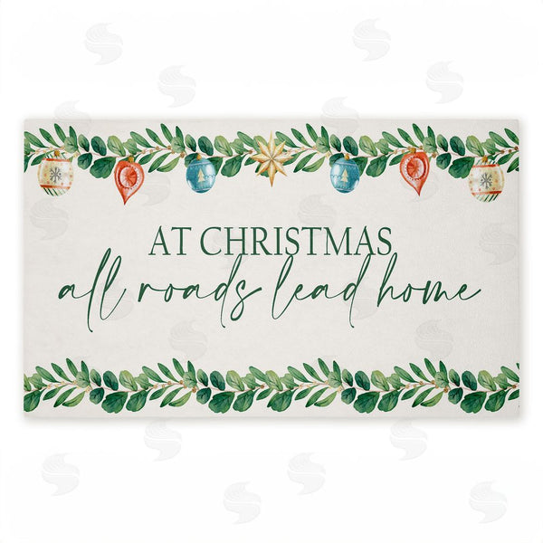 stupell industries Kim Allen | Christmas Roads Lead Home Non-Woven Door Mat