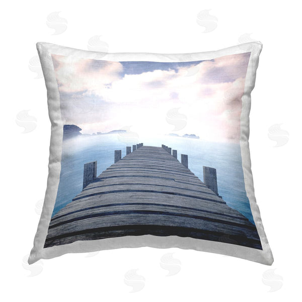 stupell industries Kim Allen | Clouds over Sea Dock Printed Throw Pillow