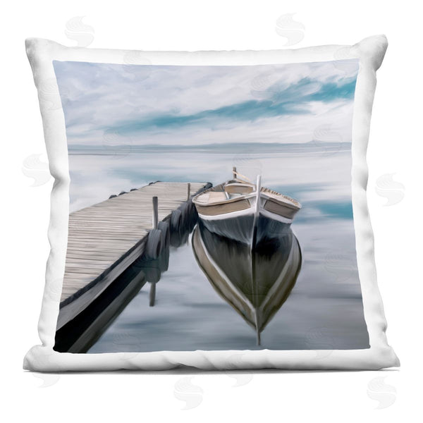 stupell industries Kim Allen | Cloudy Lake Day Printed Throw Pillow