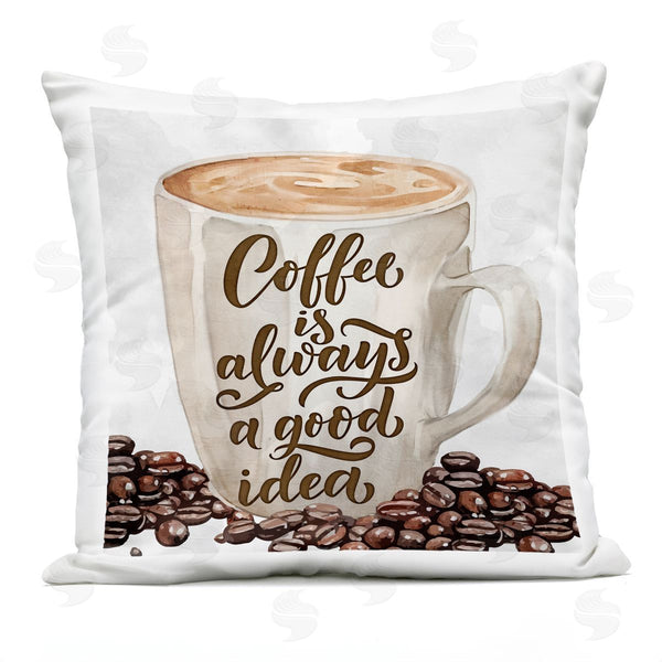 Stupell Industries Kim Allen | Coffee Phrase Classic Mug Printed Throw Pillow