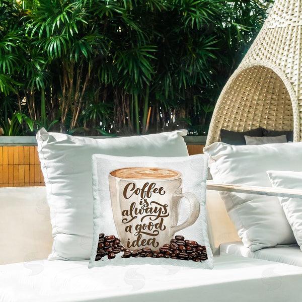 Stupell Industries Kim Allen | Coffee Phrase Classic Mug Printed Throw Pillow