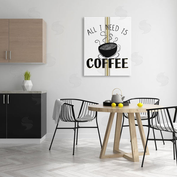 Stupell Industries Kim Allen | Coffee Phrase With Bistro Stripe Wall Art
