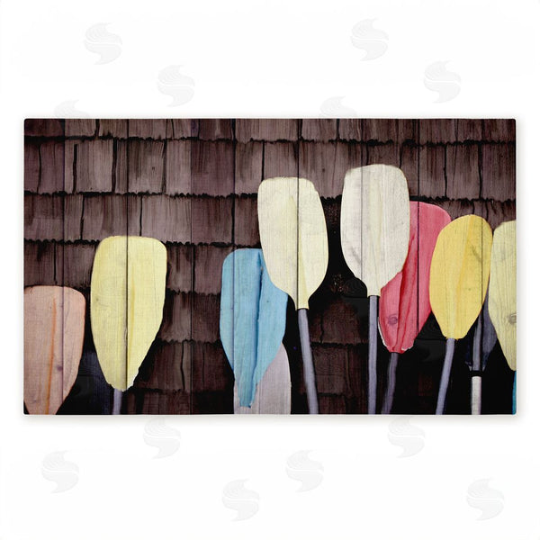 stupell industries Kim Allen | Colorful Lake Paddles Non-Woven Door Mat