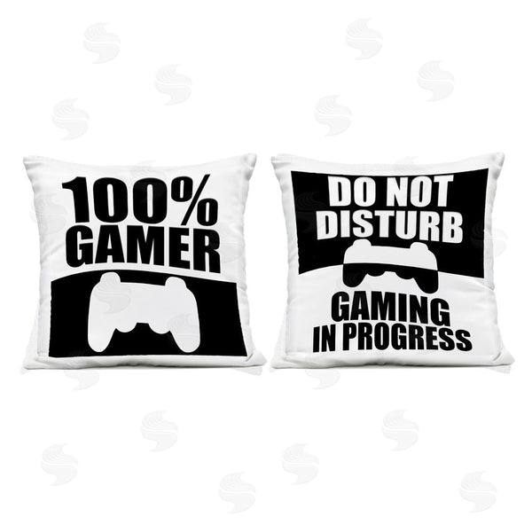 Stupell Industries Kim Allen | Competitive Gamer Black & White Printed Throw Pillow