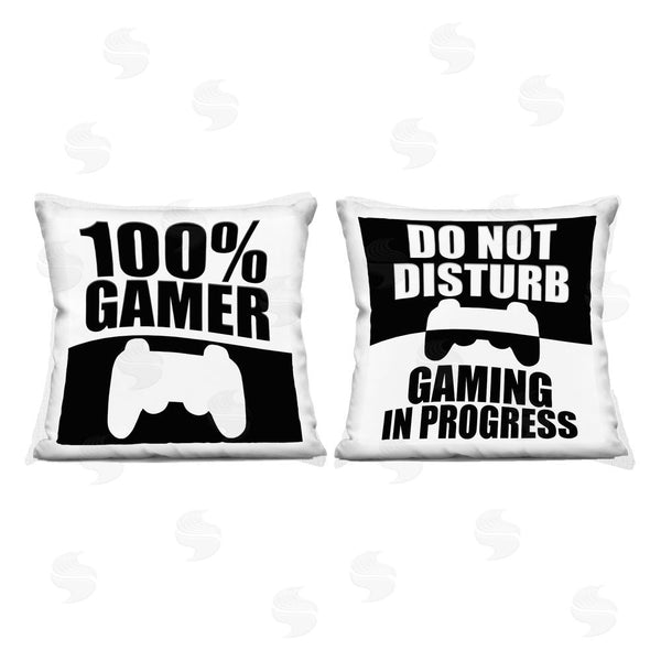 stupell industries Kim Allen | Competitive Gamer Black & White Printed Throw Pillow