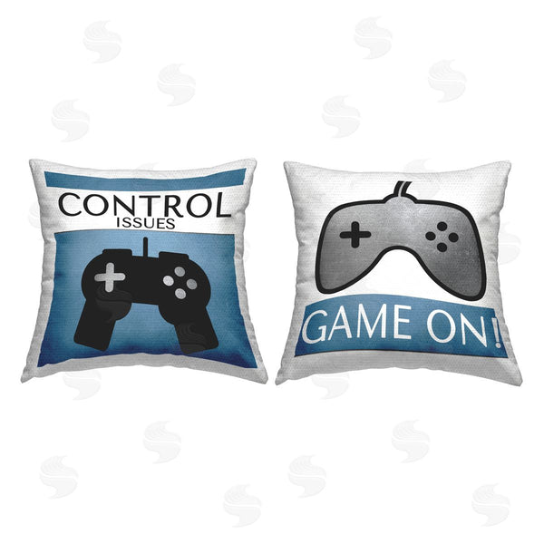 Stupell Industries Kim Allen | Controller Gamer Phrases Printed Throw Pillow Set