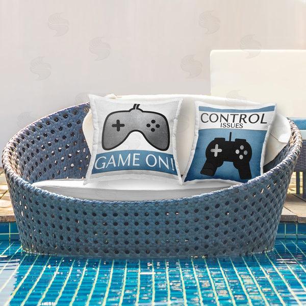 Stupell Industries Kim Allen | Controller Gamer Phrases Printed Throw Pillow Set
