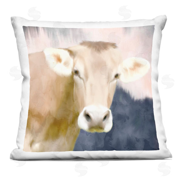 stupell industries Kim Allen | Country Cattle Cow Farm Animal Portrait Printed Throw Pillow