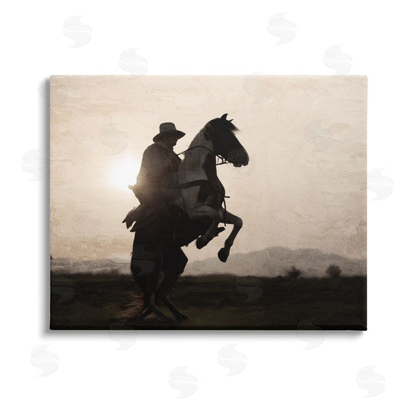 stupell industries Kim Allen | Cowboy & Rearing Horse Wall Art