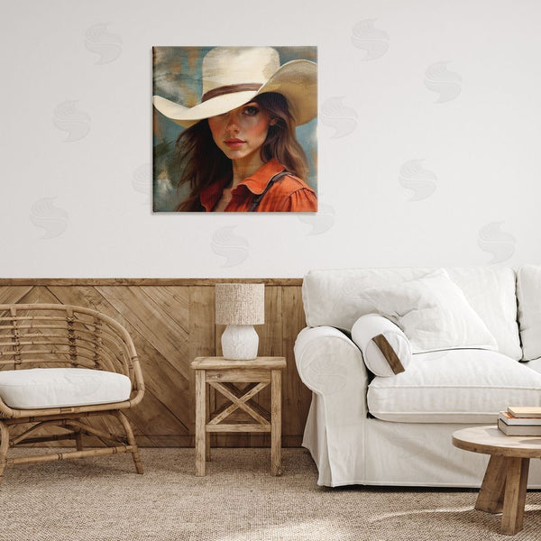 Stupell Industries Kim Allen | Cowgirl Gaze Beneath Hat Wall Art