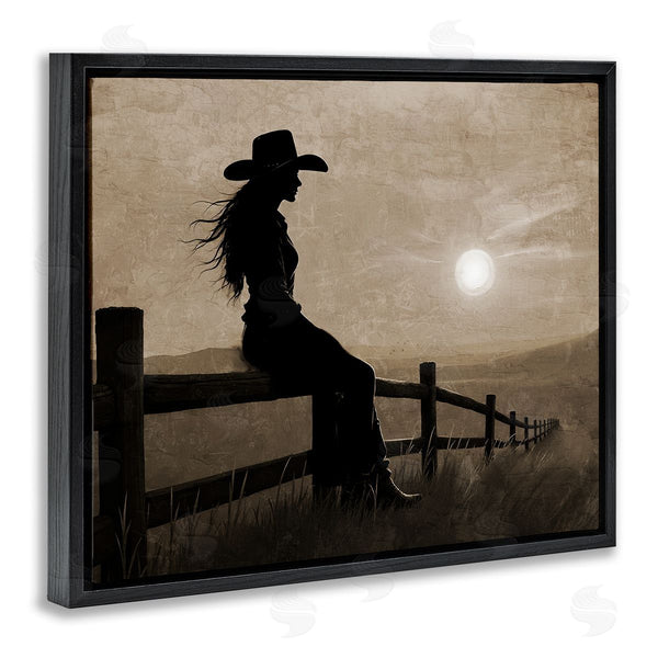Stupell Industries Kim Allen | Cowgirl Sunset Portrait