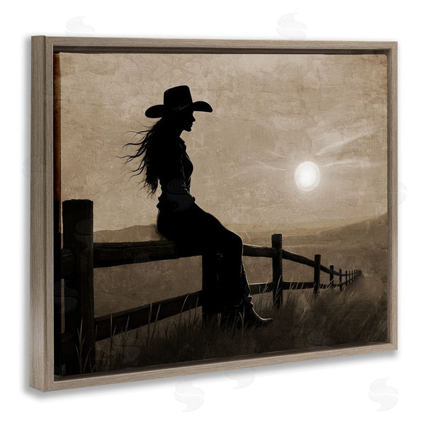 Stupell Industries Kim Allen | Cowgirl Sunset Portrait