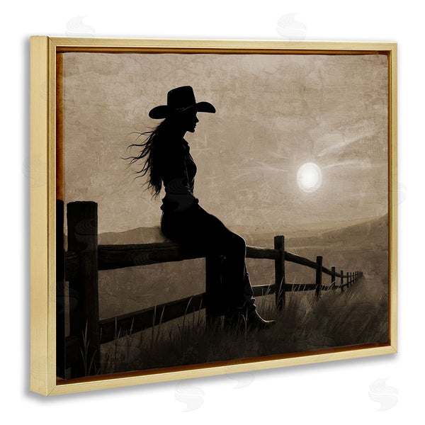 Stupell Industries Kim Allen | Cowgirl Sunset Portrait