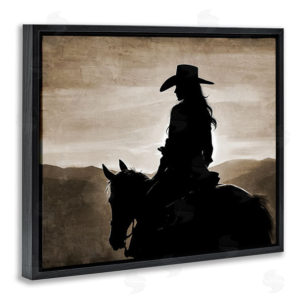 Stupell Industries Kim Allen | Cowgirl Sunset Sepia Portrait