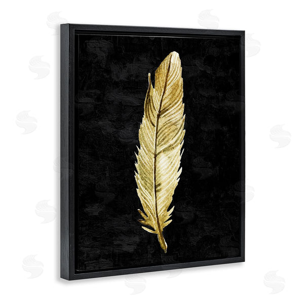 Stupell Industries Kim Allen | Curved Feather On Black Wall Art