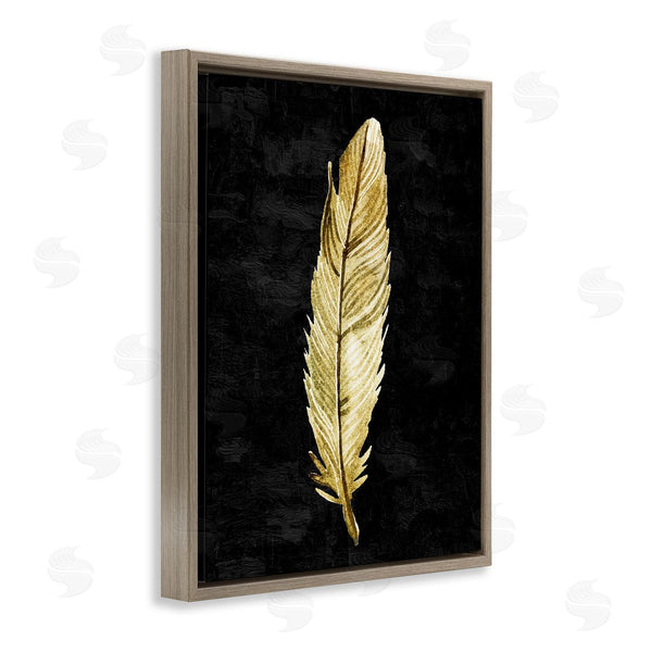 Stupell Industries Kim Allen | Curved Feather On Black Wall Art