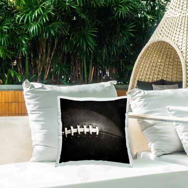 Stupell Industries Kim Allen | Dark Detailed Football Printed Throw Pillow