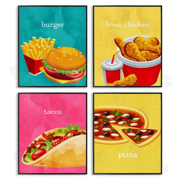 Stupell Industries Kim Allen | Delicious Fast Food Meals Wall Art