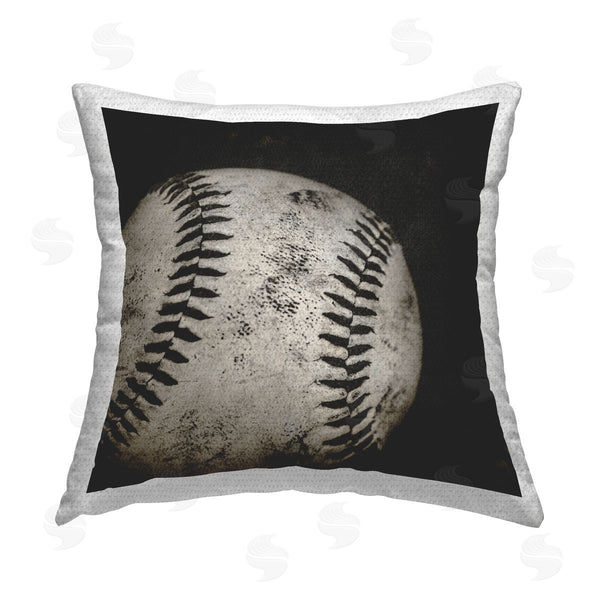Stupell Industries Kim Allen | Distressed Detailed Baseball Printed Throw Pillow