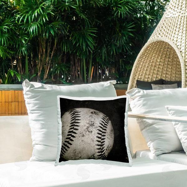 Stupell Industries Kim Allen | Distressed Detailed Baseball Printed Throw Pillow