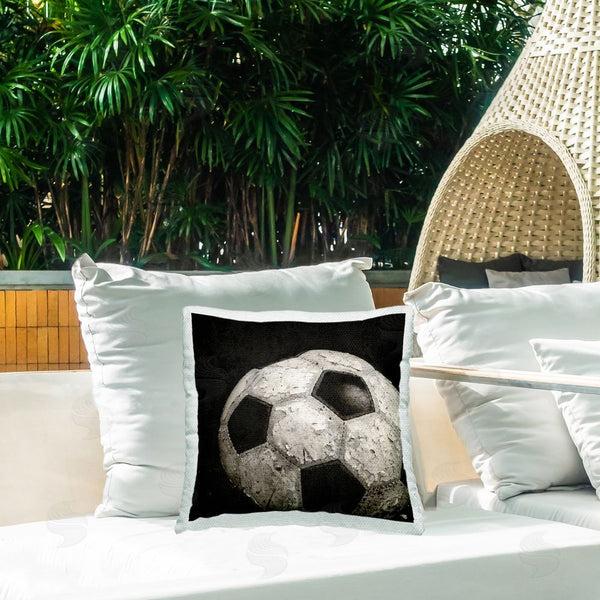 Stupell Industries Kim Allen | Distressed Soccer Ball Printed Throw Pillow