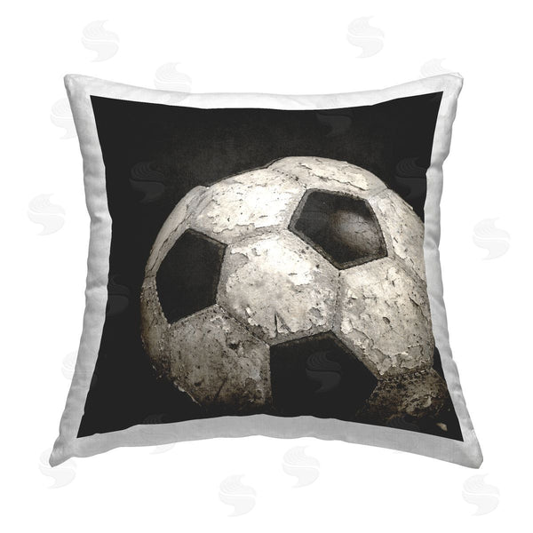 stupell industries Kim Allen | Distressed Soccer Ball Printed Throw Pillow
