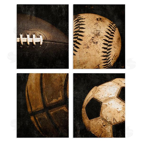 stupell industries Kim Allen | Distressed Vintage Sports Balls Wall Art