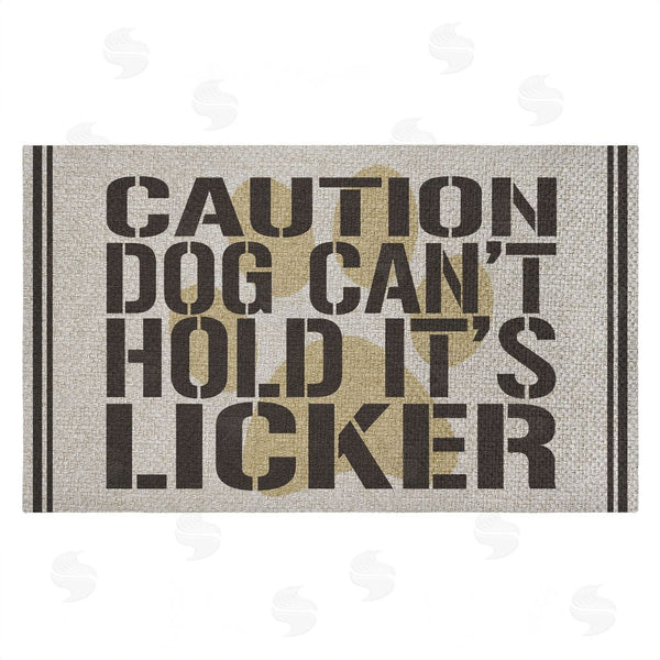 stupell industries Kim Allen | Dog Can't Hold Licker Faux Sisal Door Mat