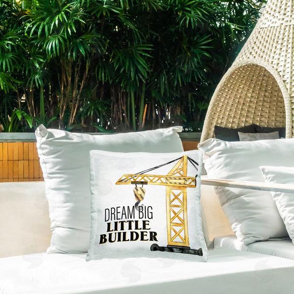 Stupell Industries Kim Allen | Dream Big Little Builder Printed Throw Pillow