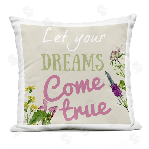 Stupell Industries Kim Allen | Dreams Come True With Florals Printed Throw Pillow