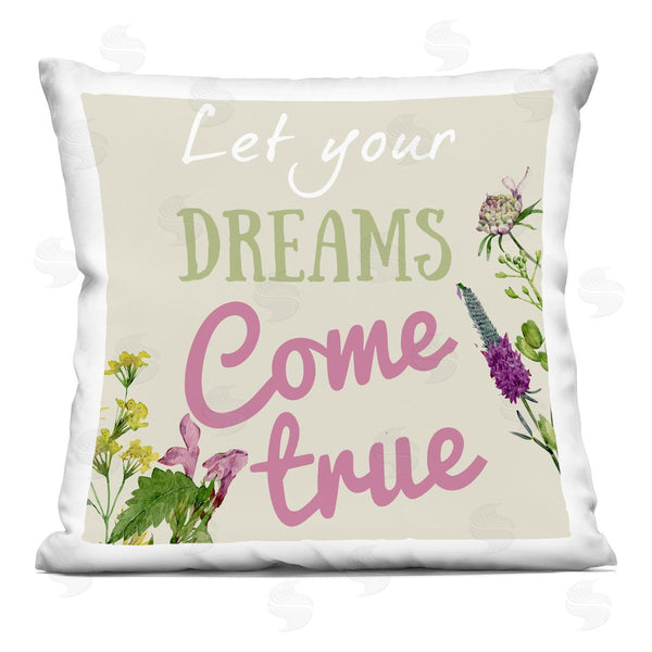 stupell industries Kim Allen | Dreams Come True with Florals Printed Throw Pillow