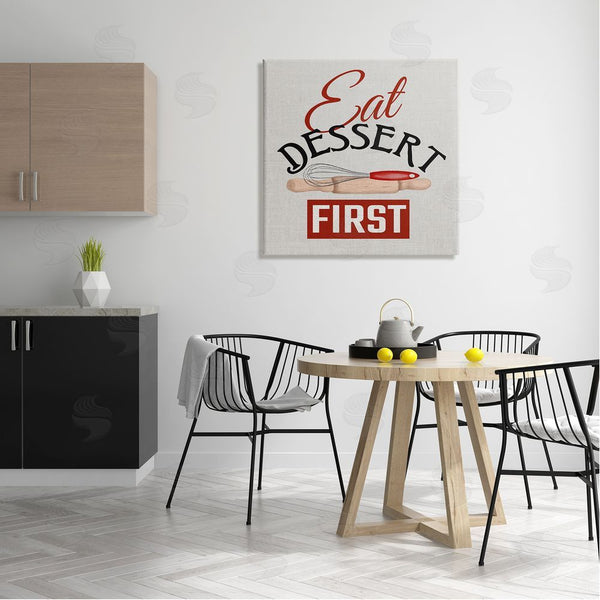 Stupell Industries Kim Allen | Eat Dessert First Phrase Wall Art