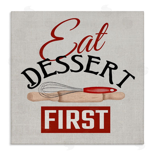 stupell industries Kim Allen | Eat Dessert First Phrase Wall Art