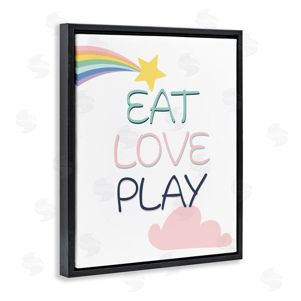 Stupell Industries Kim Allen | Eat Love Play Phrase Shooting Star Rainbow Sky Wall Art