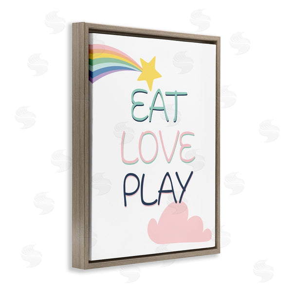 Stupell Industries Kim Allen | Eat Love Play Phrase Shooting Star Rainbow Sky Wall Art