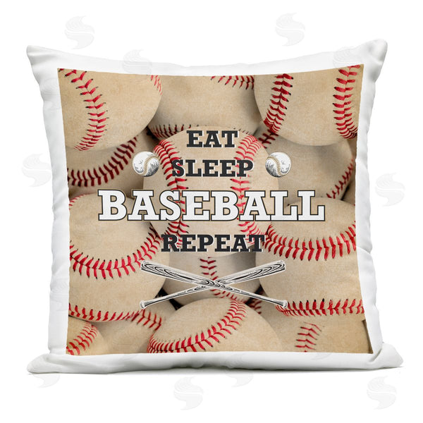 Stupell Industries Kim Allen | Eat Sleep Baseball Repeat Printed Throw Pillow