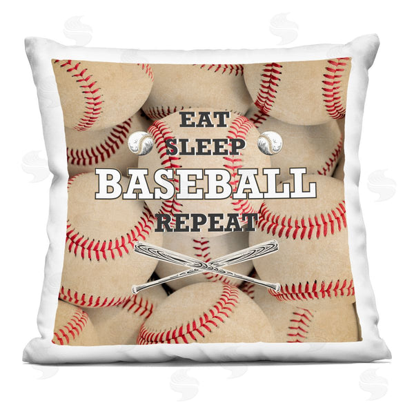 stupell industries Kim Allen | Eat Sleep Baseball Repeat Printed Throw Pillow