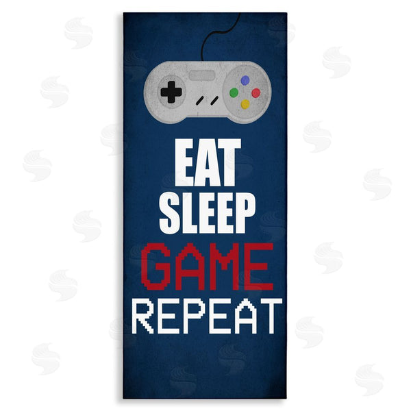 stupell industries Kim Allen | Eat Sleep Game Repeat Pixel Typography Vintage Controller Wall Art