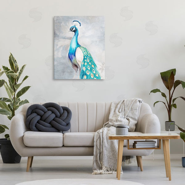 Stupell Industries Kim Allen | Elegant Blue Peacock Wall Art