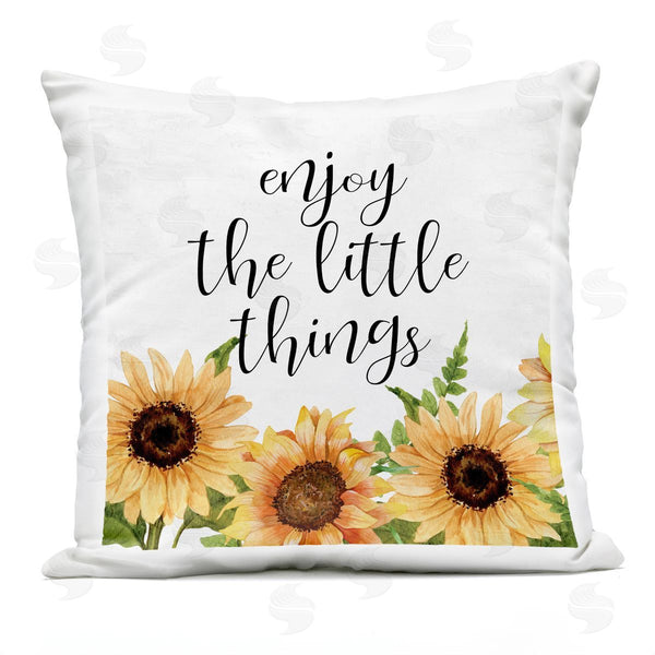 Stupell Industries Kim Allen | Enjoy Little Things Sunflowers Printed Throw Pillow