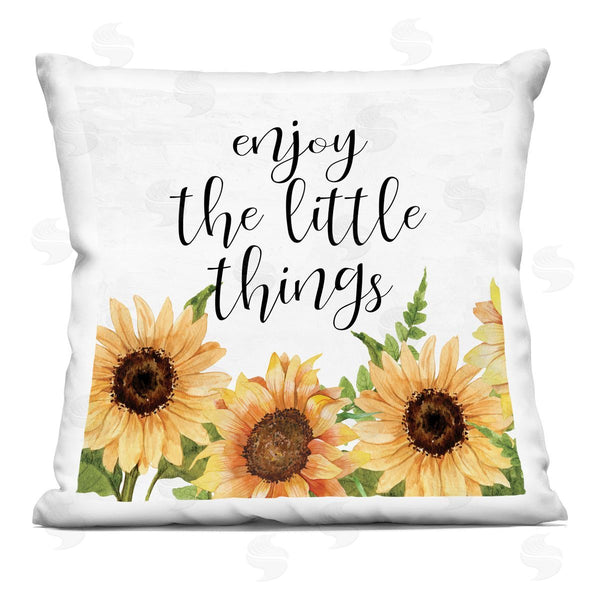 stupell industries Kim Allen | Enjoy Little Things Sunflowers Printed Throw Pillow