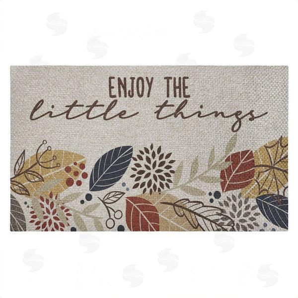 stupell industries Kim Allen | Enjoy Little Things with Leaves Faux Sisal Door Mat