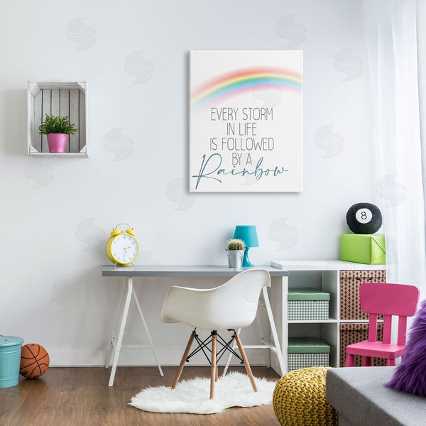 Stupell Industries Kim Allen | Every Storm Followed By Rainbow Sentiment Motivational Text Wall Art