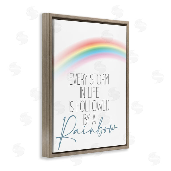 Stupell Industries Kim Allen | Every Storm Followed By Rainbow Sentiment Motivational Text Wall Art