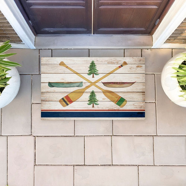 Stupell Industries Kim Allen | Exploring Rustic Canoe Paddles Non-Woven Door Mat